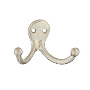 Robe Hook- Double Hook- Satin Chrome- 2 Pack
