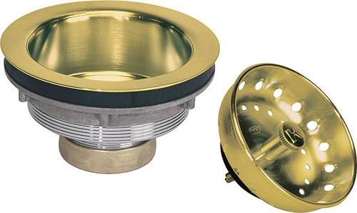 Kitchen Sink Strainer Assembly- Polished Brass- 3-1/2"