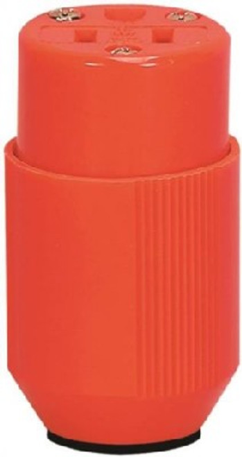 Connector W/Ground- Orange- 125 VAC- 15 Amp