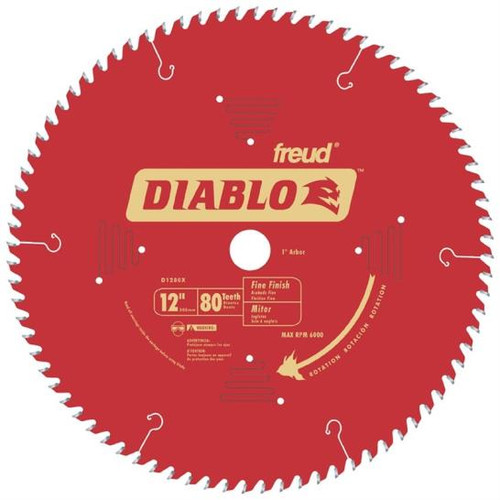 Freud- D1280X- Circular Saw Blade- 12"- 80 Teeth- 1" Arbor