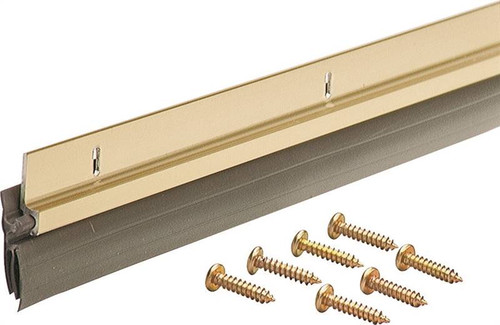 Door Sweep- 36" x 1-1/4"- Aluminum & Vinyl- Gold Finish