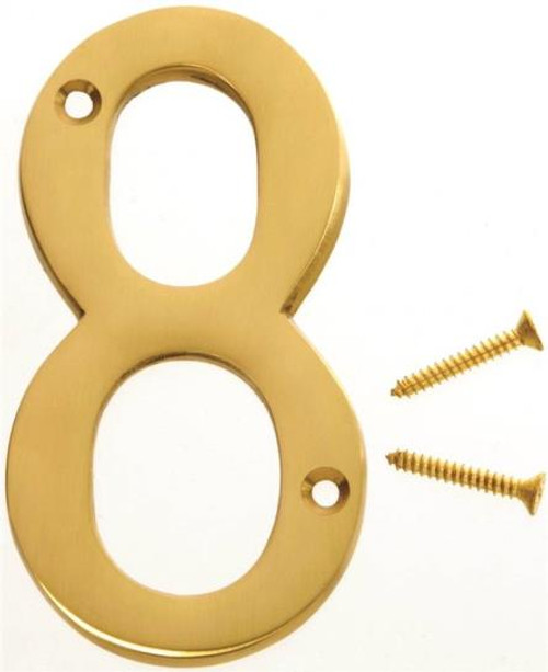 House Number- Solid Brass- "8"- 4" High