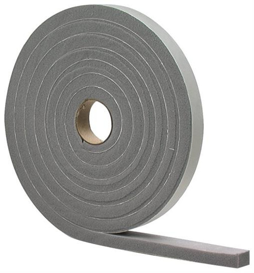 Weather Strip- Foam- 3/8" x 1/2" x 17'- High Density- Gray