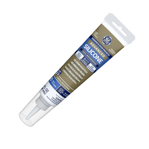 GE II Silicone- Clear- Sealant- 2.8 Oz Tube- Window & Door