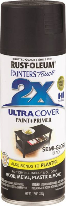 Rust-Oleum- Painter's Touch Ultra-Cover- 2X- Black- 12 oz