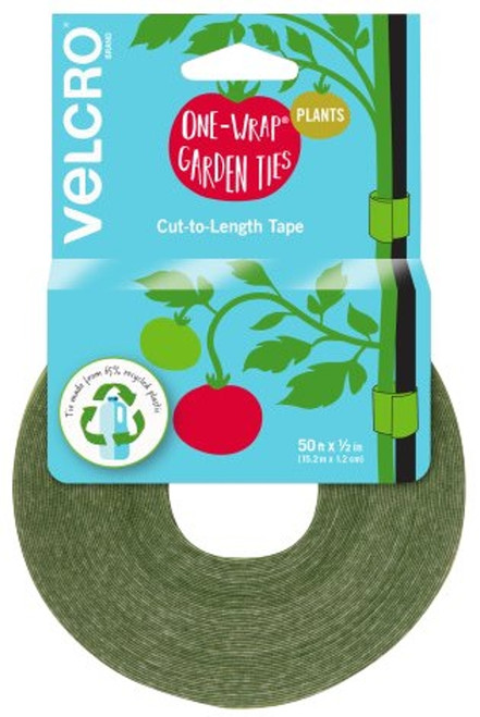 Velcro- Tomato & Plant Tie- 50' x 1/2" Roll- Green