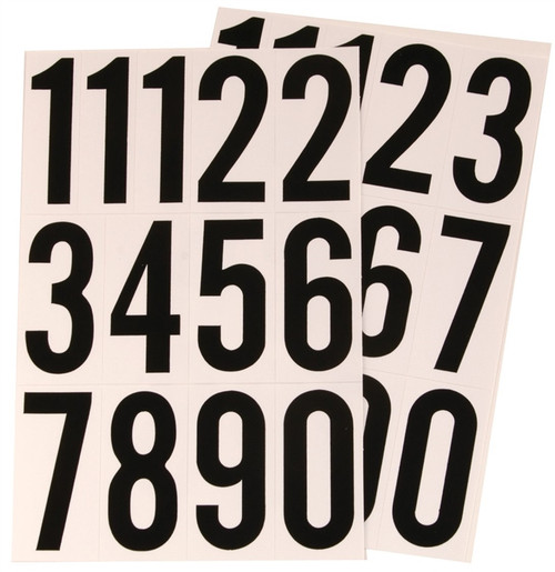 Hy-Ko- MM-9N- Number Set- 5"- Black/White- Self Adhesive