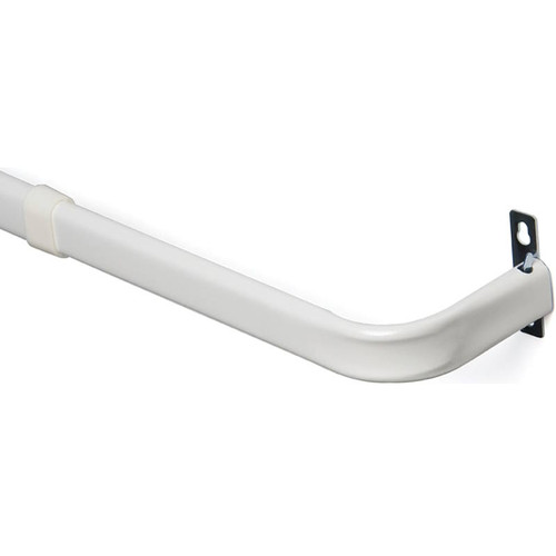 Curtain Rod- 2" Projection- 27" - 48"- White- With Hooks