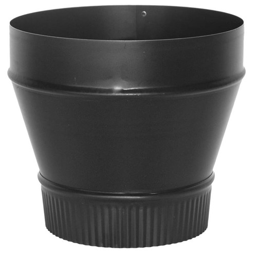 Stove Pipe- Black- Reducer- 6" x 4"- 24 Ga