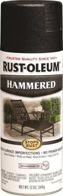 Rust-Oleum- Hammered Finish Spray- Black-12 Oz