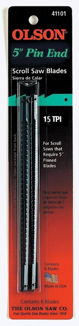 Scroll Saw Blade- 5"- 15 TPI- 6 Pack- Pin End