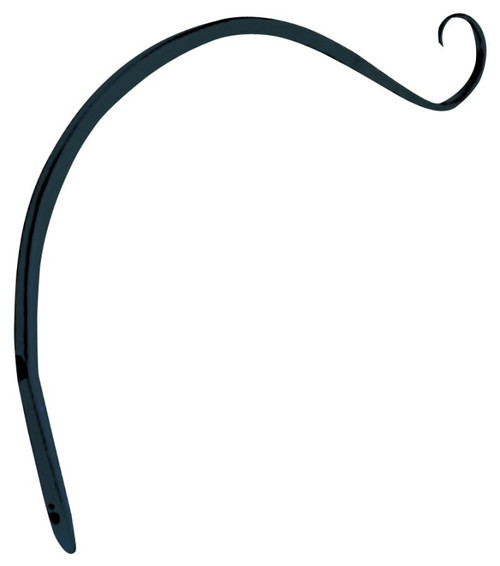 Plant Hook- Curved- Wall Mounted- Steel- Black- 9"