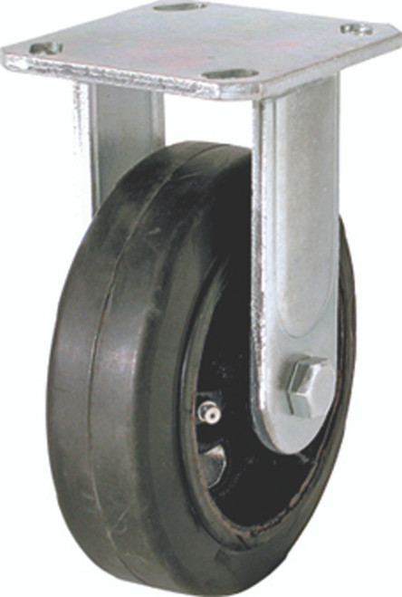 Caster- 6"- Non-Swivel- Rubber Wheel- Mounting Plate
