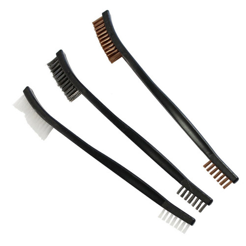 Utility Brush Set- Nylon- Bronze- Stainless Steel- 3 Piece