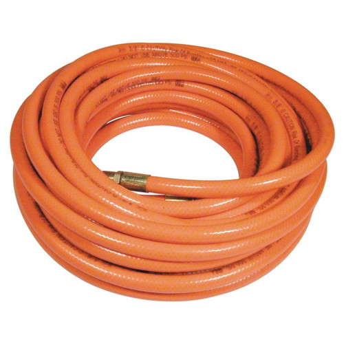 Air Hose- 3/8" x 50'- With Brass 1/4" MPT/MPT- Orange