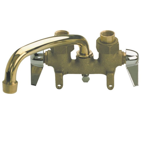 Laundry Tray Faucet- 3"- 2 Handle Solid Heavy Duty Rough Brass