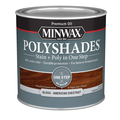 Minwax- PolyShades- American Chestnut- Gloss- 1/2 Pint