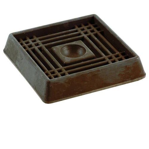 Caster Cup- 3"- Square- Brown- Rubber- 2 Pack