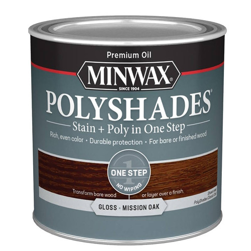 Minwax- PolyShades- Mission Oak- Gloss- 1/2 Pint