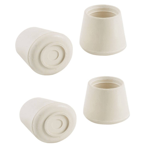 Leg Tip- White- Rubber-  3/4"- 4 Pack