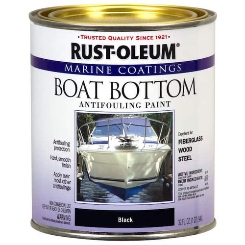 Marine Boat Bottom Paint- Black- Quart