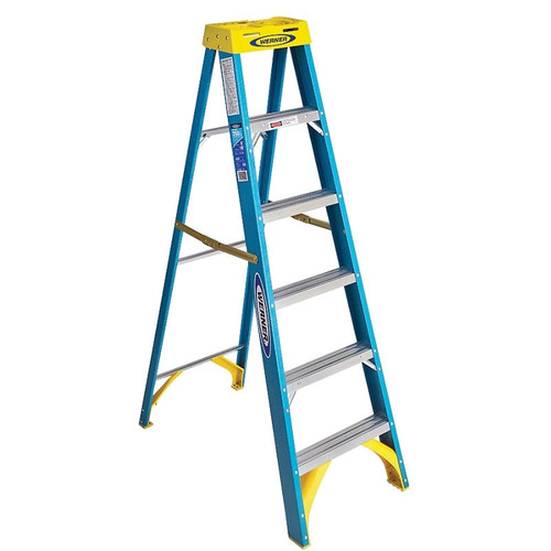 Werner- 6006 Fiberglass 6' Stepladder Type 1