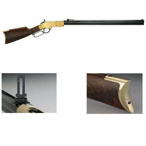 Henry Repeating Arms  44-40 Caliber with 13+1 Capacity 24.5″ Octagon Blued Barrel Polished Brass