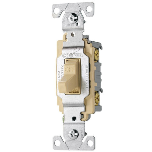 Wall Toggle Switch- DPST- 120/220 VAC- 20 Amp- Ivory