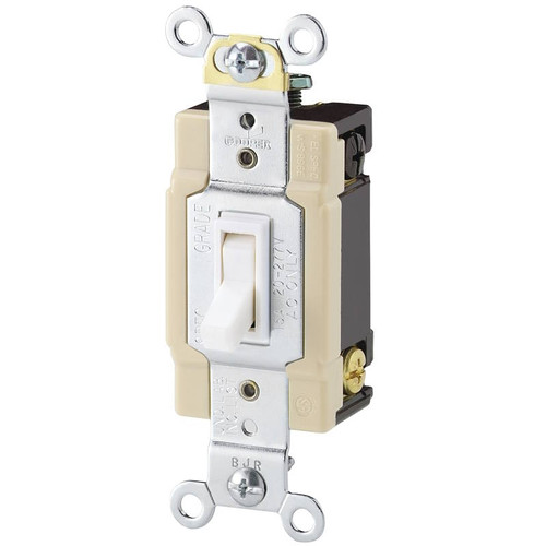 Wall Toggle Switch- 4 Way- 120/277 VAC- 15 Amp- White