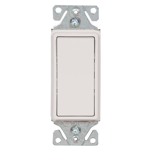 Wall Toggle Switch- Deco- SPST- 120/277 VAC- 15 Amp- White