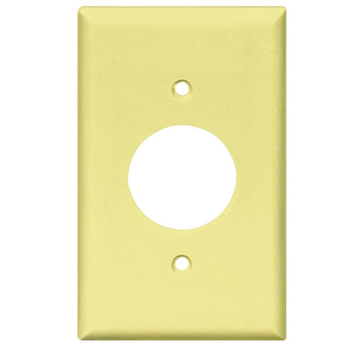Wall Plate- Receptacle- 1 Gang- 1 13/32" Hole- Ivory- Plastic