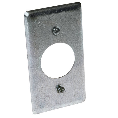 Raco- 863- Handy Box- Receptacle Plate- 1 13/32" Hole- Galvanized