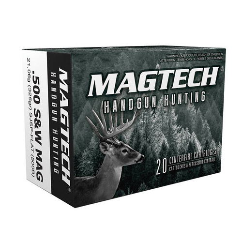 500 S&W MAG - 325 Grain - SJSP Flat Point - 20 Rounds- Magtech