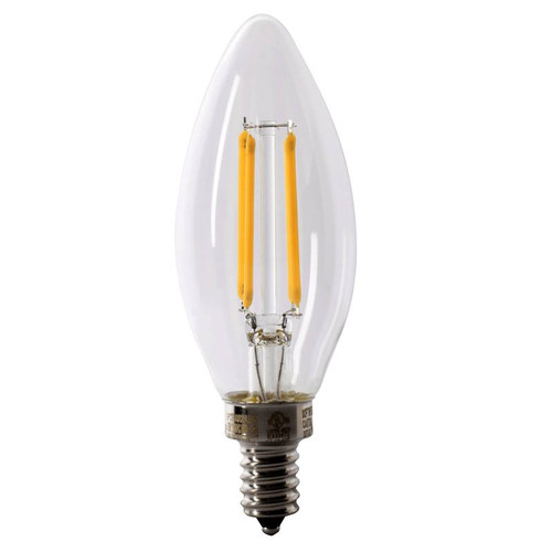 LED- Candelabra- Torpedo Tip-  500 Lumens- Clear- 2 Pack