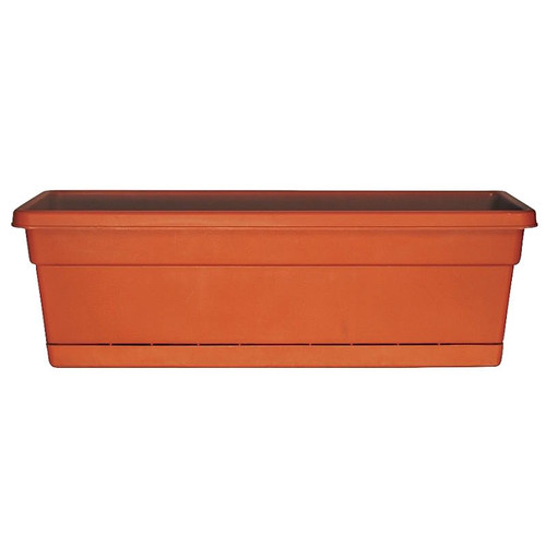 Window Box Planter- 30"- Plastic- Terra Cotta Color