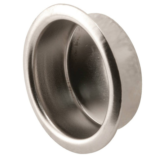 Flush Finger Pull- Satin Nickel- 3/4" Diameter- Steel- 4 Pack