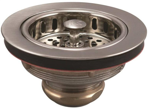 Kitchen Sink Strainer Assembly- Brushed Nickel- 3-1/2"