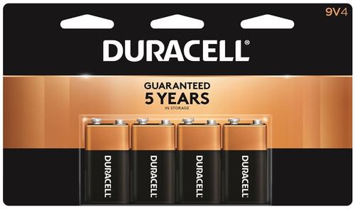 Duracell- Alkaline Battery- 9 Volt- 4 Pack