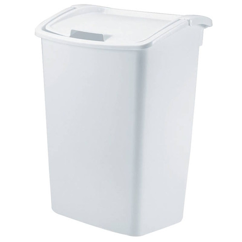 Trash Can- 45 Quart 16" x 11-1/2" x 22"- White- Plastic
