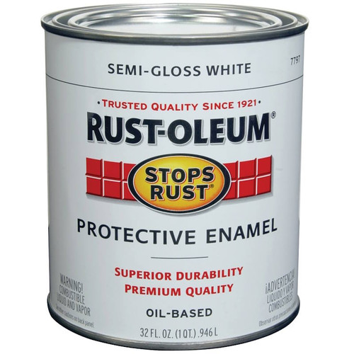 Rust-Oleum- Enamel- White- Semi Gloss- Quart