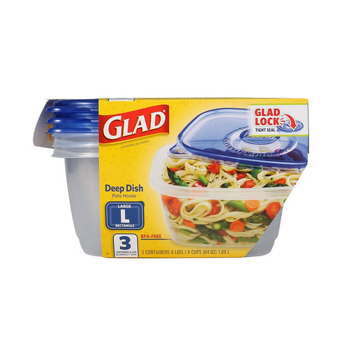Glad- Storage Container- 64 Oz- 3 Pack