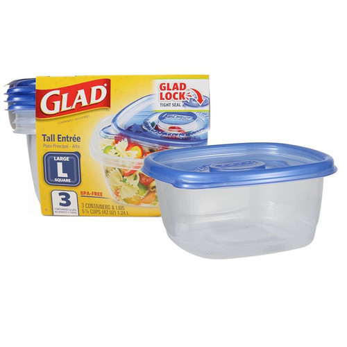 Glad- Storage Container- 42 Oz- 3 Pack