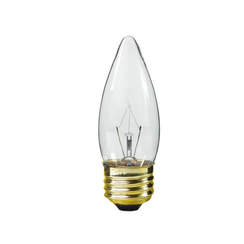 Incandescent Bulb- Torpedo- 25 Watt- Clear- Medium Base- 2 Pack