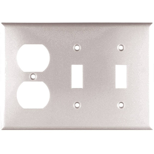 Wall Plate- 2 Toggle- 1 Duplex- 3 Gang- White- Plastic