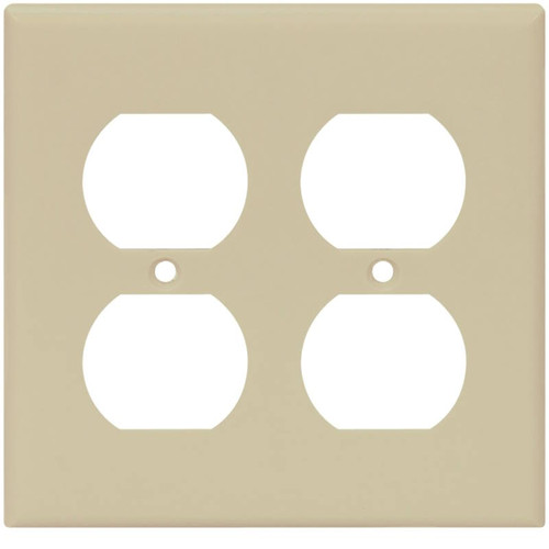 Wall Plate- Duplex- 2 Gang- Ivory- Plastic