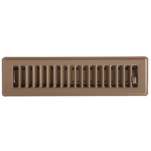 Floor Register With Damper- 12" x 2.25"- Brown
