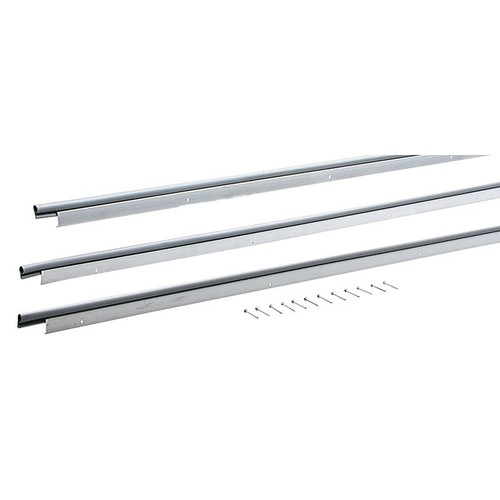 Door Jam Weather Strip Kit- Aluminum & Vinyl- 3/16" Wide- Mill Finish