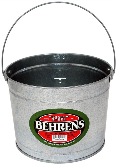 Paint Pail- 5 Quart- Steel- Galvanized