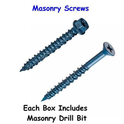 Masonry Screw- Hex Head- 1/4" x 3 1/4"- 100 Pack