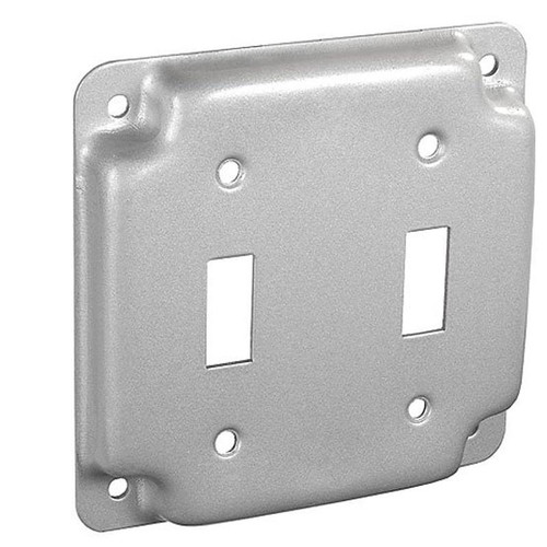 Electrical Box Cover- 4" Square- 2 Toggle